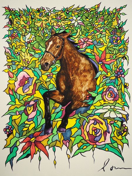 Flower and horse 002