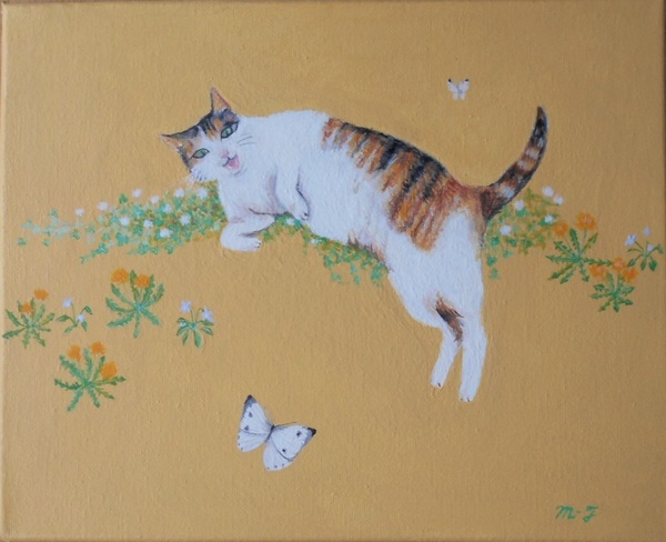 猫と蝶」 by m-t｜アート・絵画の販売(通販)サイト Artmeter - 国内 