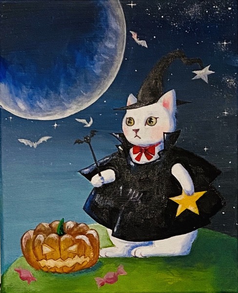 ハロウィン白猫さん」 by Tアート｜アート・絵画の販売(通販)サイト