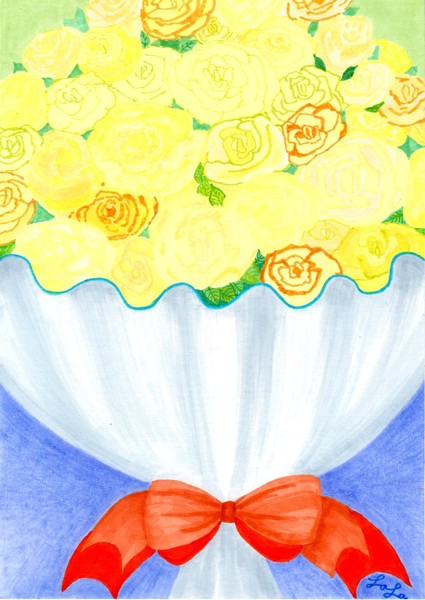 花束 黄色のバラ