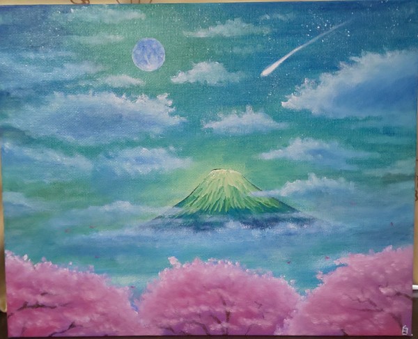 富士山と夜桜