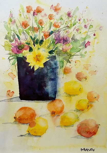 花とレモン」 by 山田太郎｜アート・絵画の販売(通販)サイト Artmeter