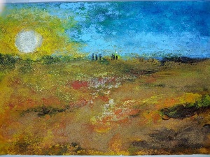 Title:「砂漠の太陽」 Artist:「岩谷 康世」 Comment:「アフリカを旅した時、強烈な太陽が焼き付いています」 ART-Meter