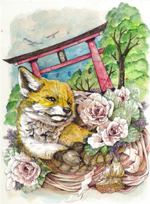 Title:「狐神社」 Artist:「mai」 Comment:「狐と神社をまとめました。」 ART-Meter