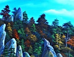 「奇岩の紅葉」
