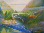 「黄昏のアーチ橋」