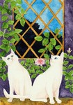 「窓辺の白猫」